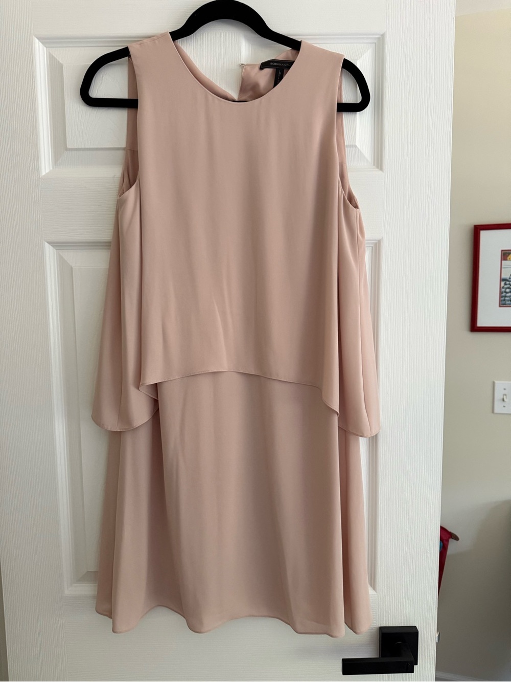 BCBGMaxAzria Dusty Blush Layered Sleeveless Midi Dress